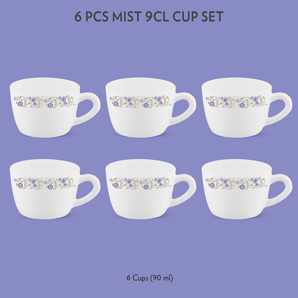Borosil Larah Mist Cup Set of 6, 140ml
