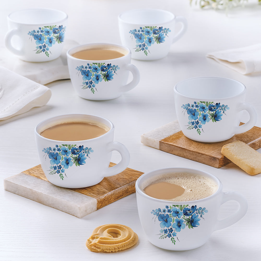 Borosil Larah Pansy Cup Set of 6, 140ml