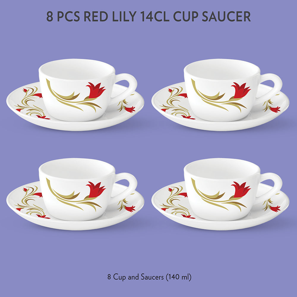 Borosil Larah Lily Cup n Saucer Set
