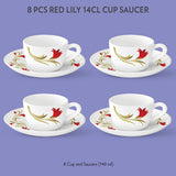 Borosil Larah Lily Cup n Saucer Set