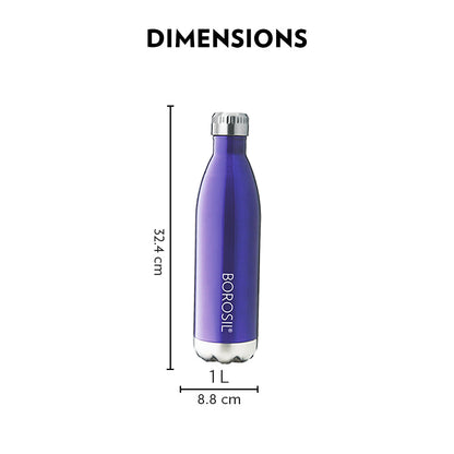 Borosil Bolt Trans Double Wall Bottle, Red