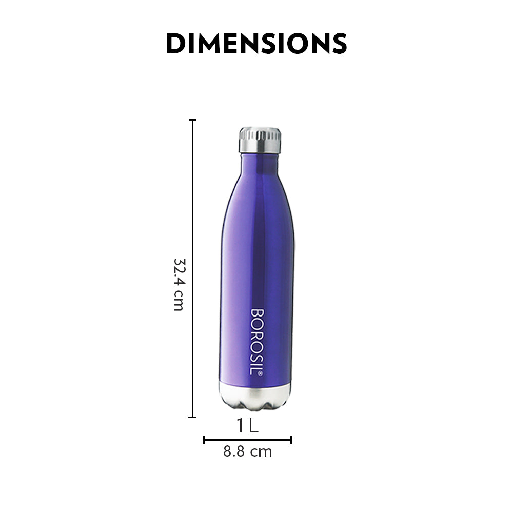Borosil Bolt Trans Double Wall Bottle, Red