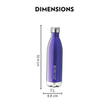 Borosil Bolt Trans Double Wall Bottle, Red