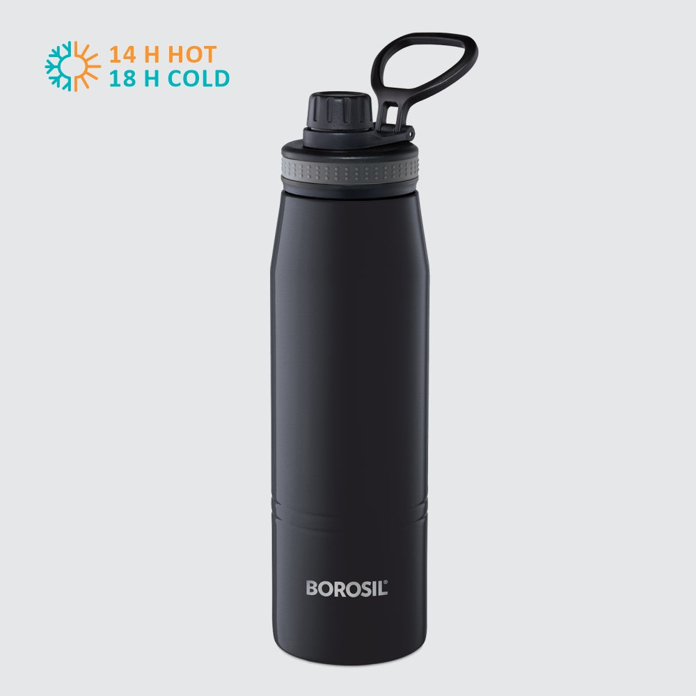Borosil Gosport Double Wall Bottle, Black