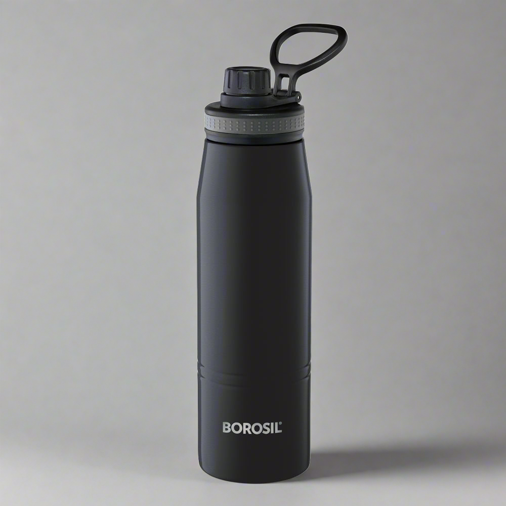 Borosil Gosport Double Wall Bottle, Black