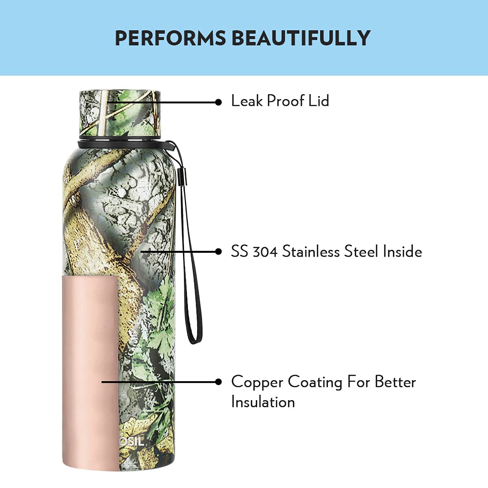 Borosil Trek Vaccum Insulated Bottle, Maple 700ml