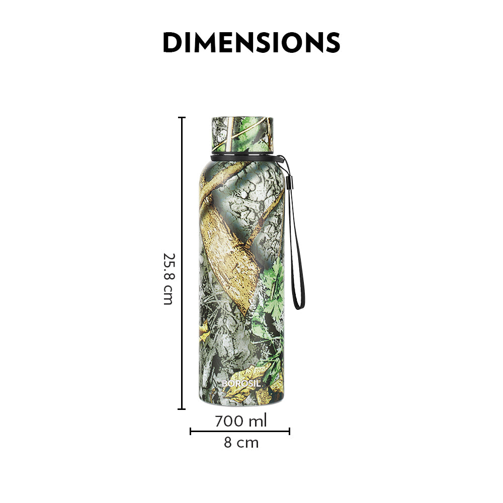 Borosil Trek Vaccum Insulated Bottle, Maple 700ml