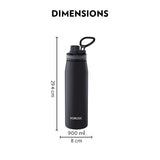 Borosil Gosport Double Wall Bottle, Black