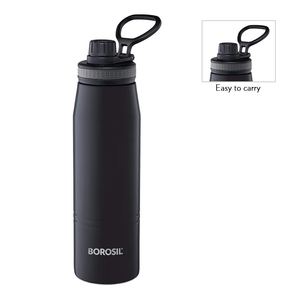 Borosil Gosport Double Wall Bottle, Black