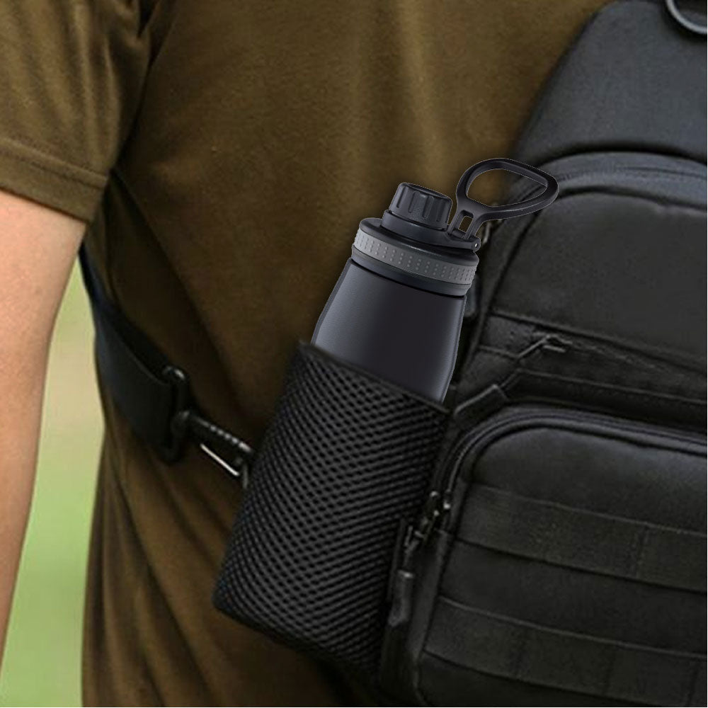 Borosil Gosport Double Wall Bottle, Black