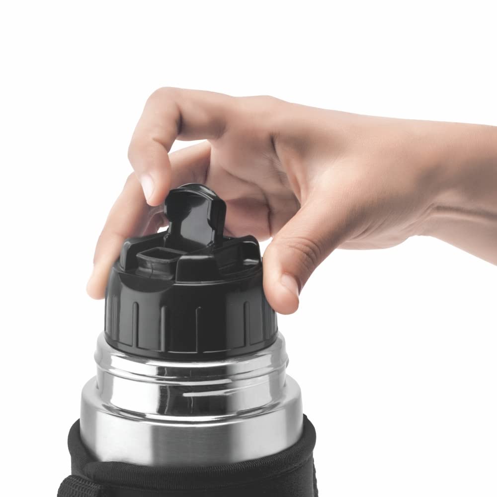 Borosil Thermo Flask Double Wall Bottle, Black 1L