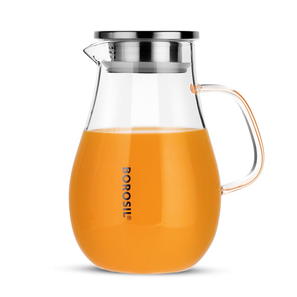 Borosil Vision Juice & Water Jug w steel lid, 1.75L