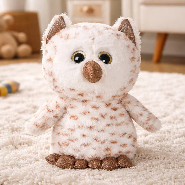 Mirada Glitter Eye Owl Toy - White – 28cm