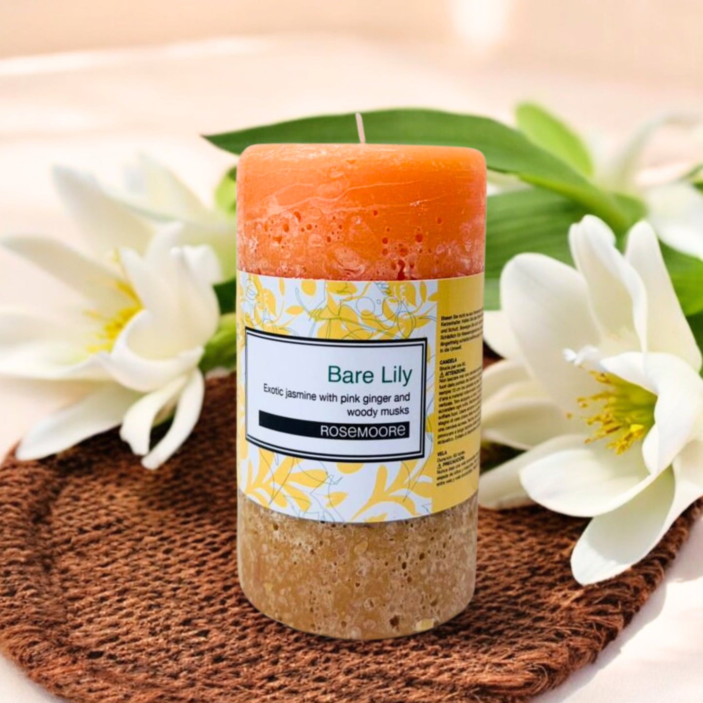 Rosemoore Barelily Scented Pillar Candle 3x5 Inches