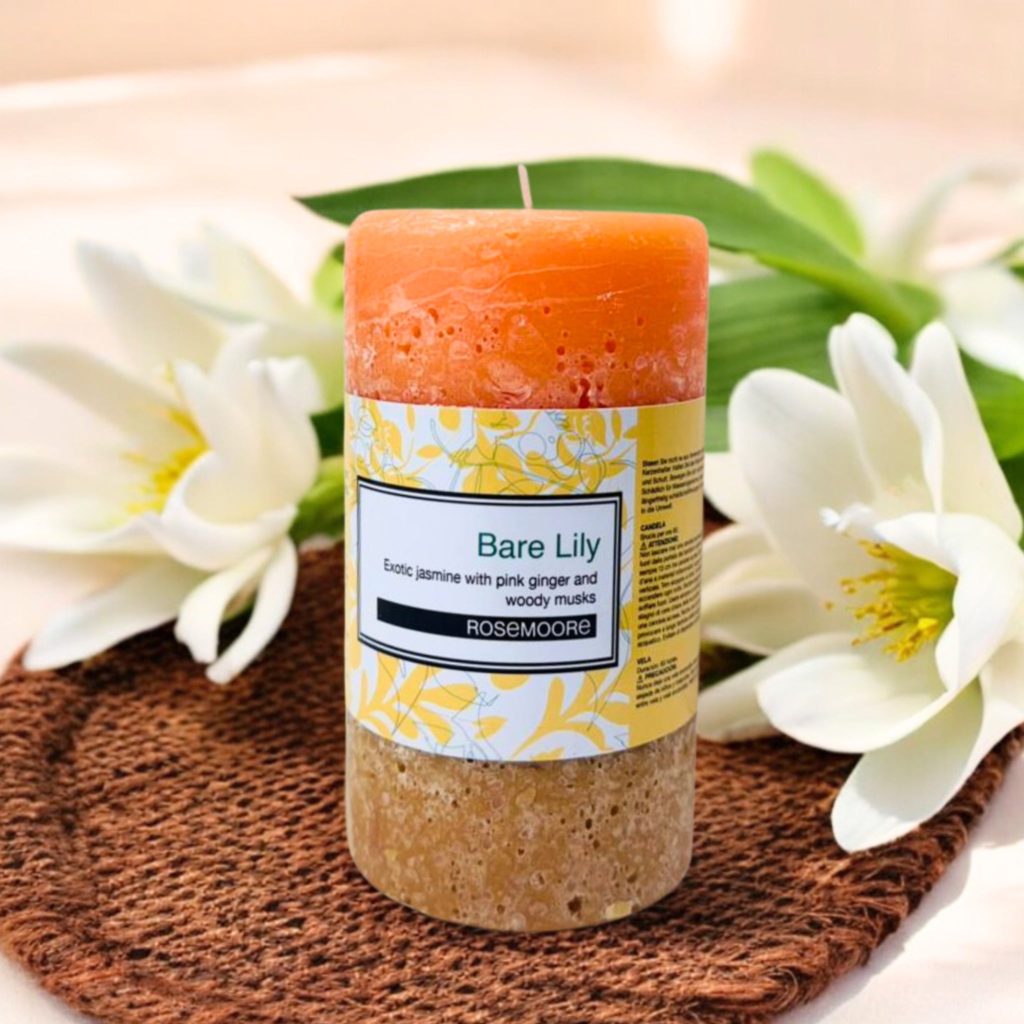 Rosemoore Barelily Scented Pillar Candle 3x5 Inches