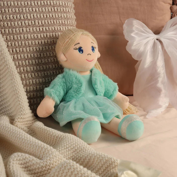 Mirada Bella Rag Doll Toy with Green Jacket – 42cm